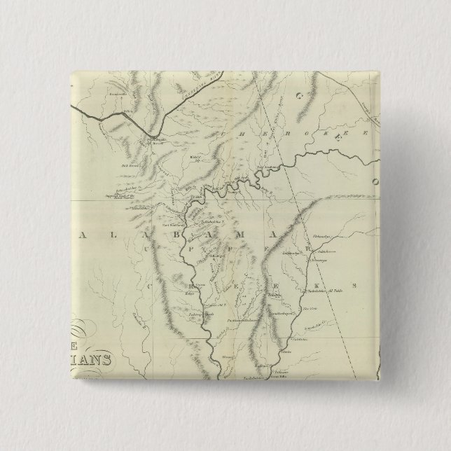 Cherokee Map 15 Cm Square Badge (Front)