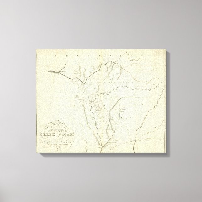 Cherokee Map Canvas Print (Front)