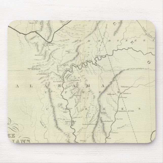 Cherokee Map Mouse Mat (Front)