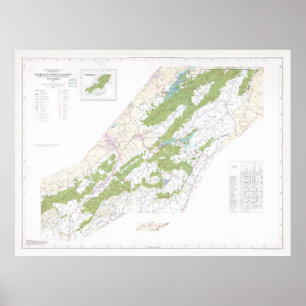 Cherokee National Forest Map (1985) Poster