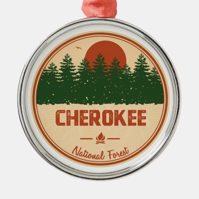 Cherokee National Forest Metal Tree Decoration (Front)