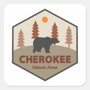 Cherokee National Forest Tennessee Bear Square Sticker