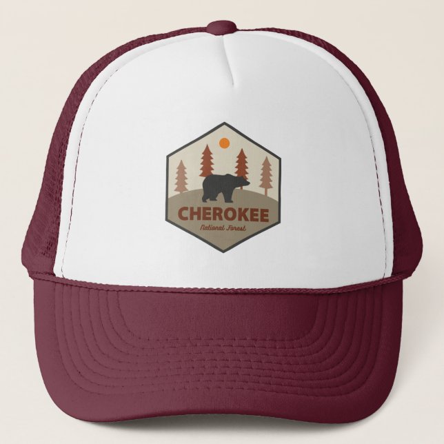 Cherokee National Forest Tennessee Bear Trucker Hat (Front)