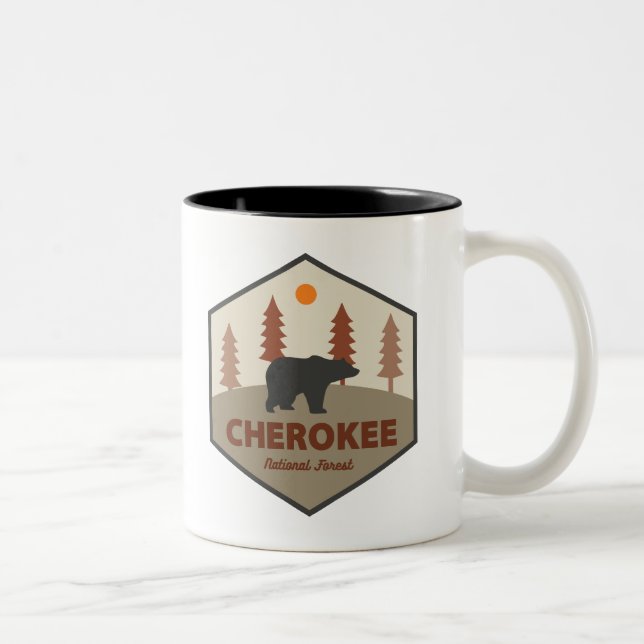 Cherokee National Forest Tennessee Bear Two-Tone Coffee Mug (Right)
