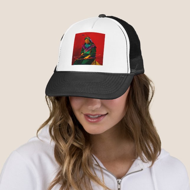 Cherokee Native American Pop Art Trucker Hat (In Situ)