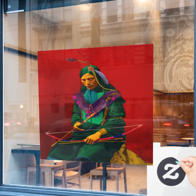 Cherokee Native American Pop Art Wall Decal (Cafe Window)