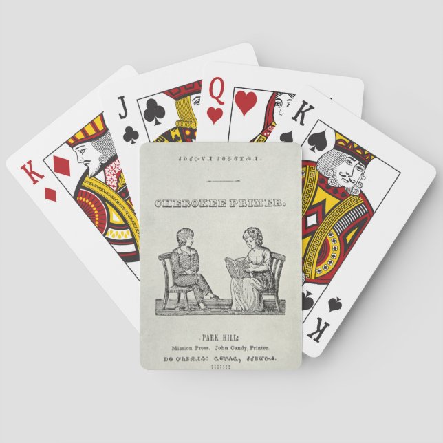 Cherokee Primer, 1845 (engraving) Playing Cards (Back)
