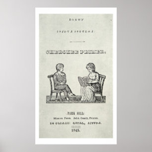 Cherokee Primer, 1845 (engraving) Poster