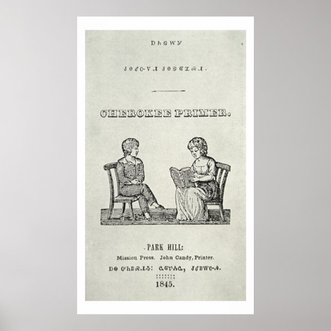 Cherokee Primer, 1845 (engraving) Poster (Front)
