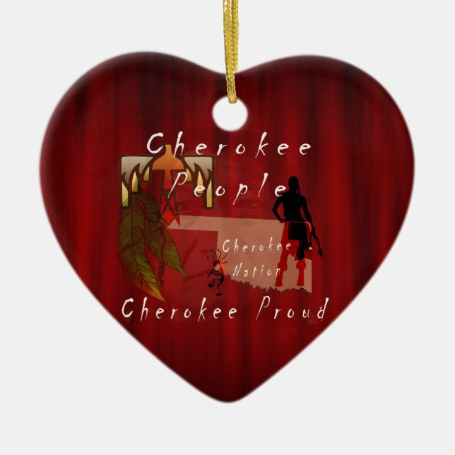 cherokee proud ceramic tree decoration (Front)