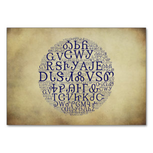 Cherokee Syllabary Blue Cloud Flat Card