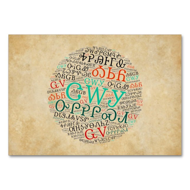 Cherokee Syllabary Parchment Look Flat Card (Front)