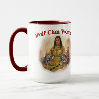 Cherokee Wolf Clan Woman Two Tone Coffee Mug