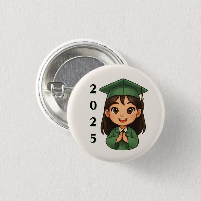 Cherrful 2025 Graduate  3 Cm Round Badge (Front & Back)