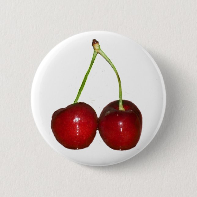 Cherries 6 Cm Round Badge (Front)
