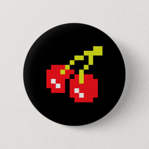 Cherries 80s Video Game Halloween Costume Easy Gro 6 Cm Round Badge