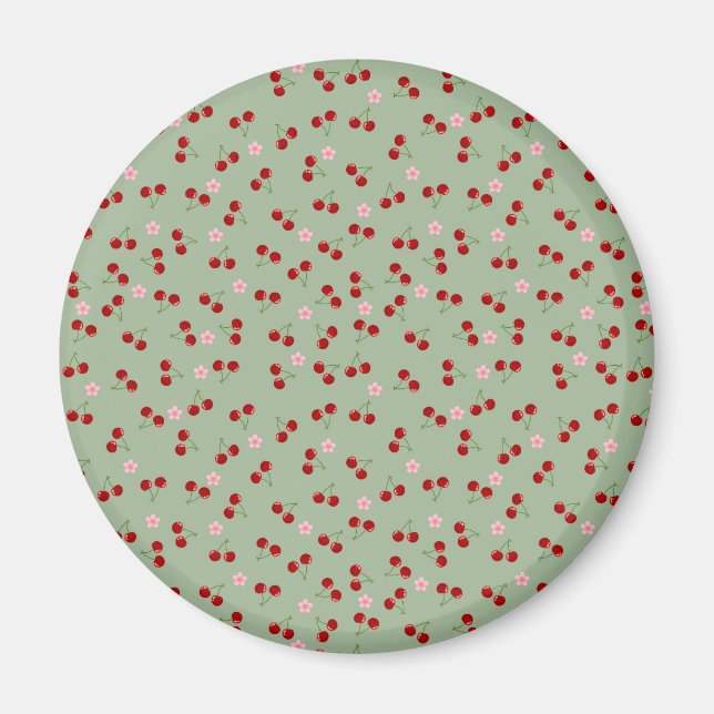 Cherries And Flowers Magnet (Front)