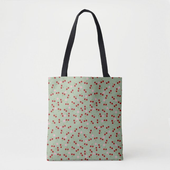  Cherries And Flowers Tote Bag (Front)