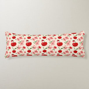 Cherries And Pink Blossoms Body Cushion