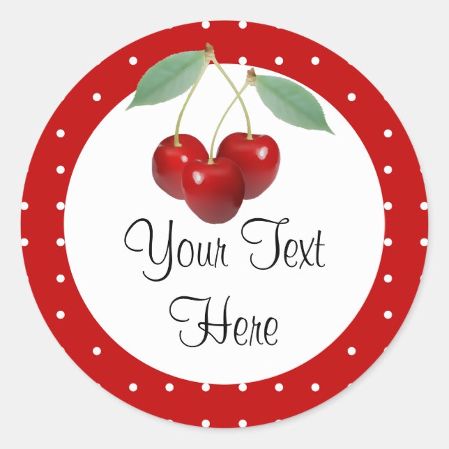 Cherries And Polka Dots Custom Product Sticker (Front)