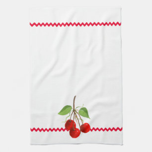 Cherries And Ric Rac Kitchen Towel