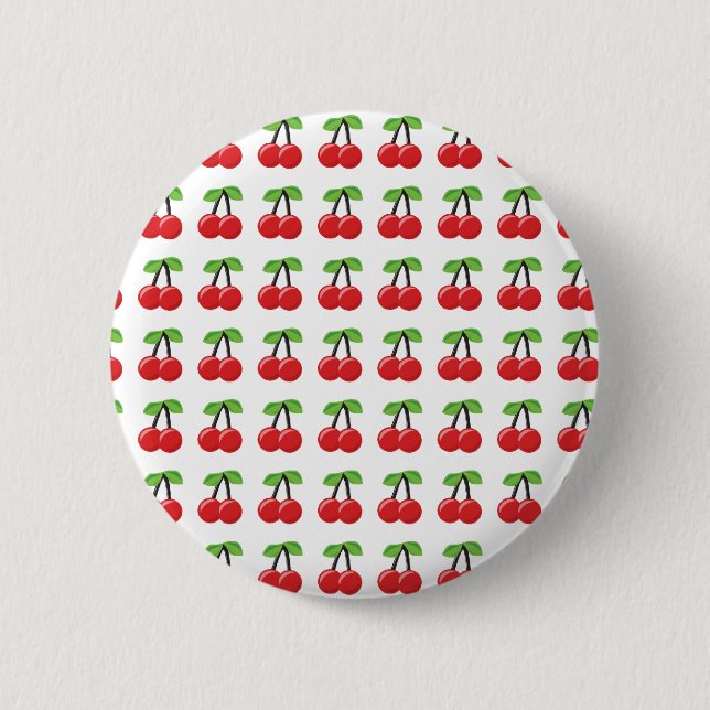 Cherries and Stripes 6 Cm Round Badge (Front)
