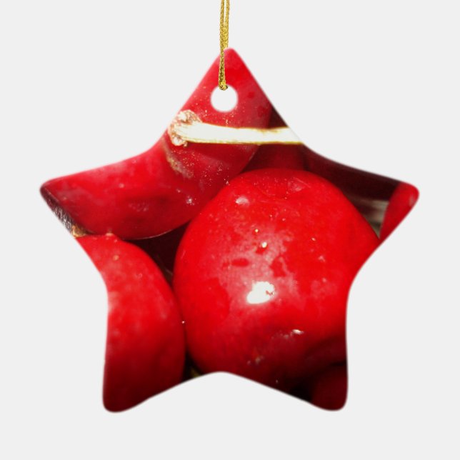 Cherries Art Photo Ceramic Tree Decoration (Front)