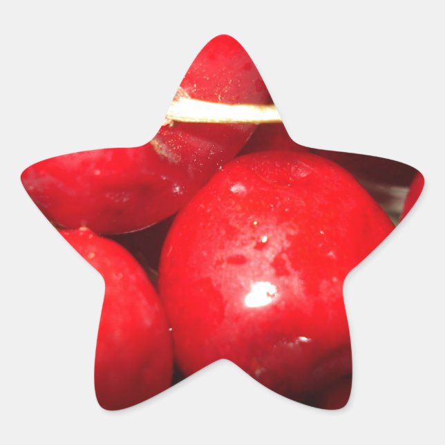 Cherries Art Photo Star Sticker (Front)