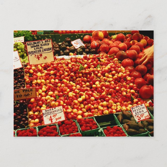 Cherries at Pike Place Market Postcard (Front)