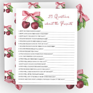 Cherries baby shower - 20 Questions about Parents