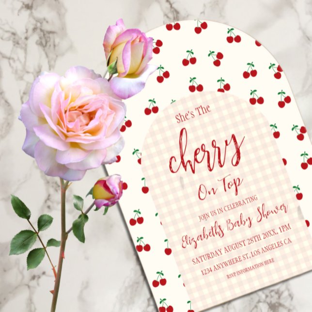 Cherries Baby Shower Acrylic Invitations (Creator Uploaded)