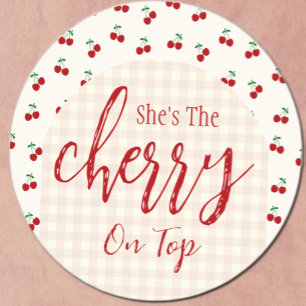 Cherries Baby Shower Classic Round Sticker