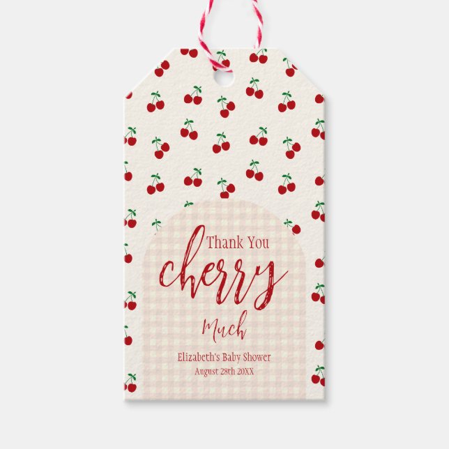 Cherries Baby Shower Gift Tags (Front)