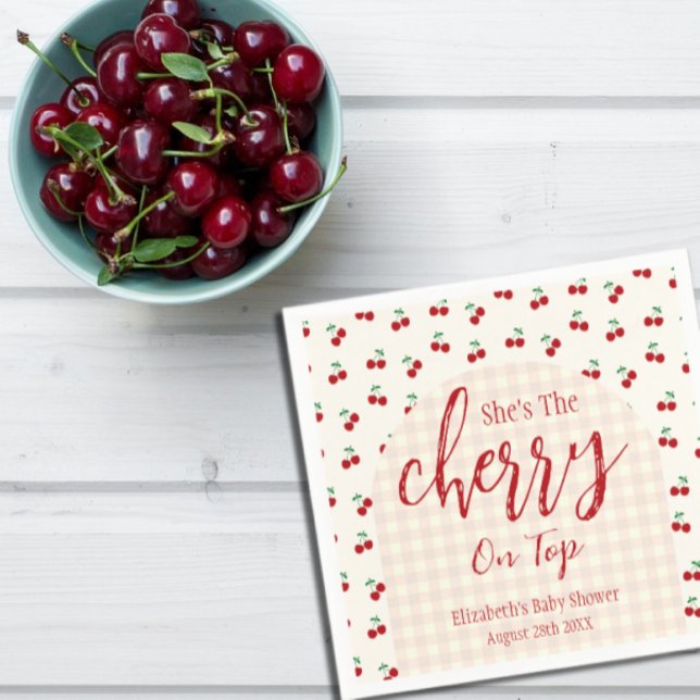 Cherries Baby Shower Napkin (Creator Uploaded)