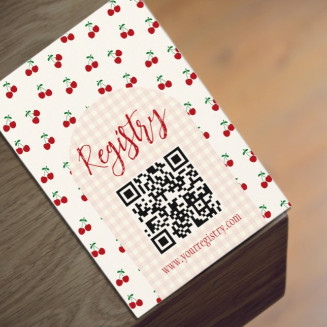 Cherries Baby Shower Registry Enclosure Card (Creator Uploaded)