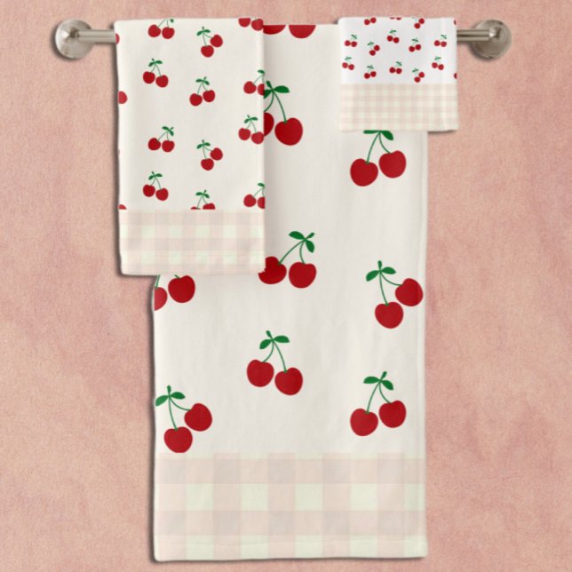 Cherries Bath Towel Set (Creator Uploaded)