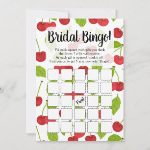 Cherries Bingo Bridal Shower Game Red Cherry Invitation