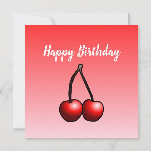 Cherries Birthday Card (Front)