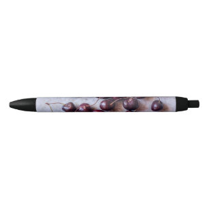 Cherries Black Ink Pen