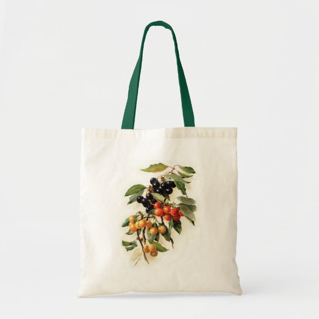 Cherries Botanical Print Tote Bag (Front)