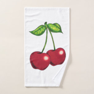 “Cherries” – Cherries on a Vine Hand Towel