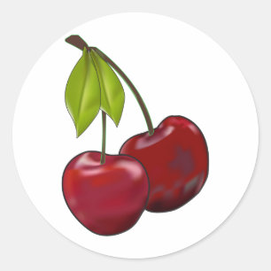 Cherries Classic Round Sticker