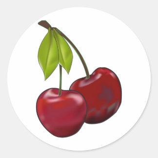 Cherries Classic Round Sticker
