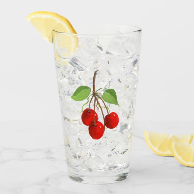 Cherries Drinking Glass (Front Ice)