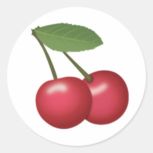 Cherries Emoji Classic Round Sticker