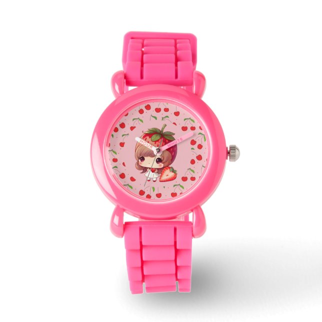 cherries fairy pink and red  Watch (Front)