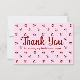 Cherries Flat Thank You Card
