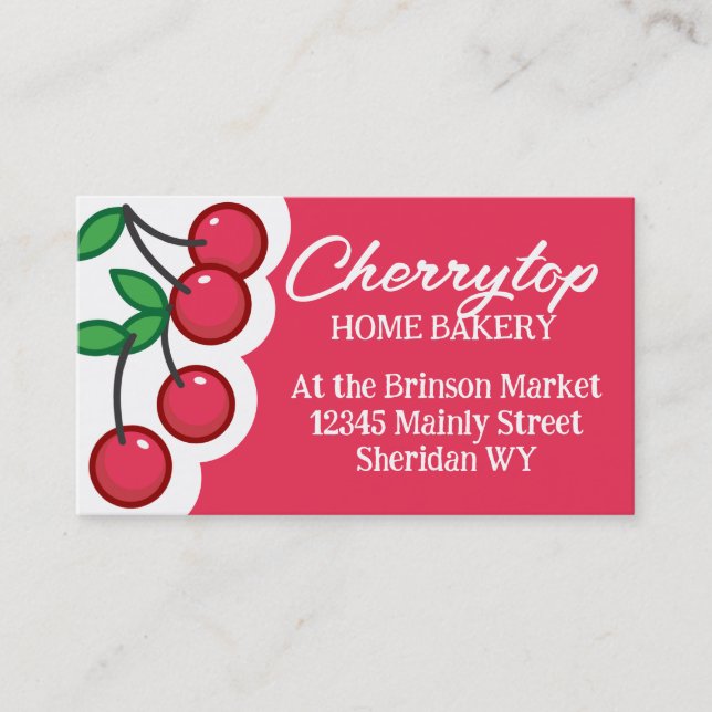cherries fruit baker baking business card (Front)