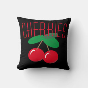 Cherries Fruit Red Cushion