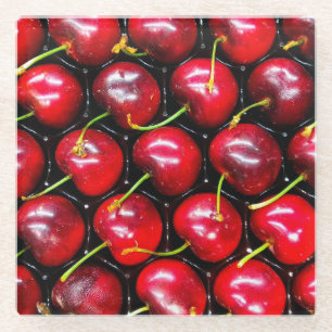 Cherries Glass Coaster